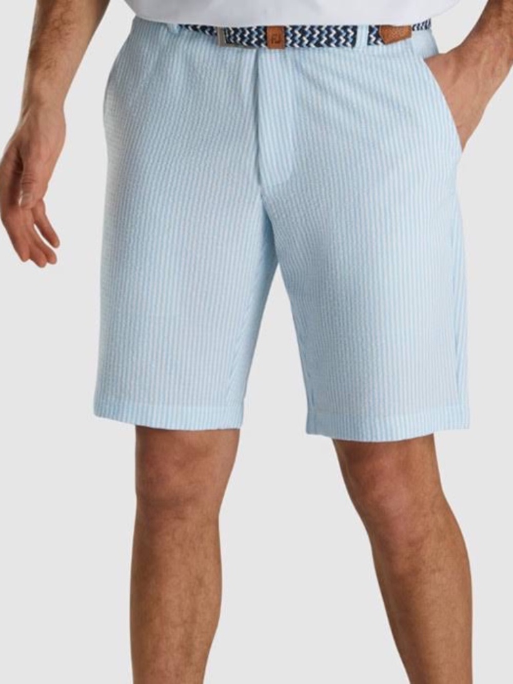 Footjoy Golf Short Blue White Stripe Seersucker 10 Inch Inseam | Size 34